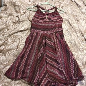 Small boho multicolor skater hipi dress strappy
